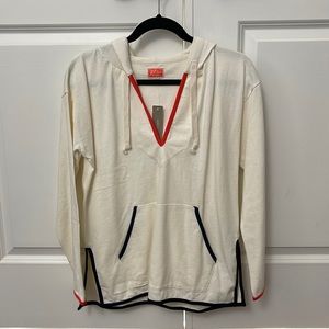 NWT J. Crew Tipped V-Neck Beach Mariner Hoodie, Size XS